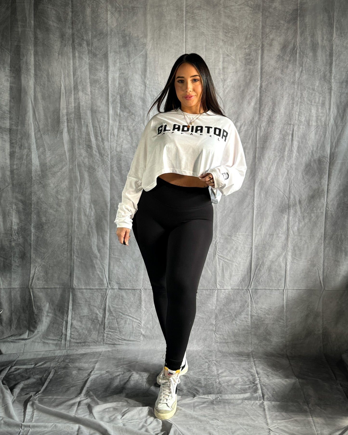 CROP LONG SLEEVE WHITE