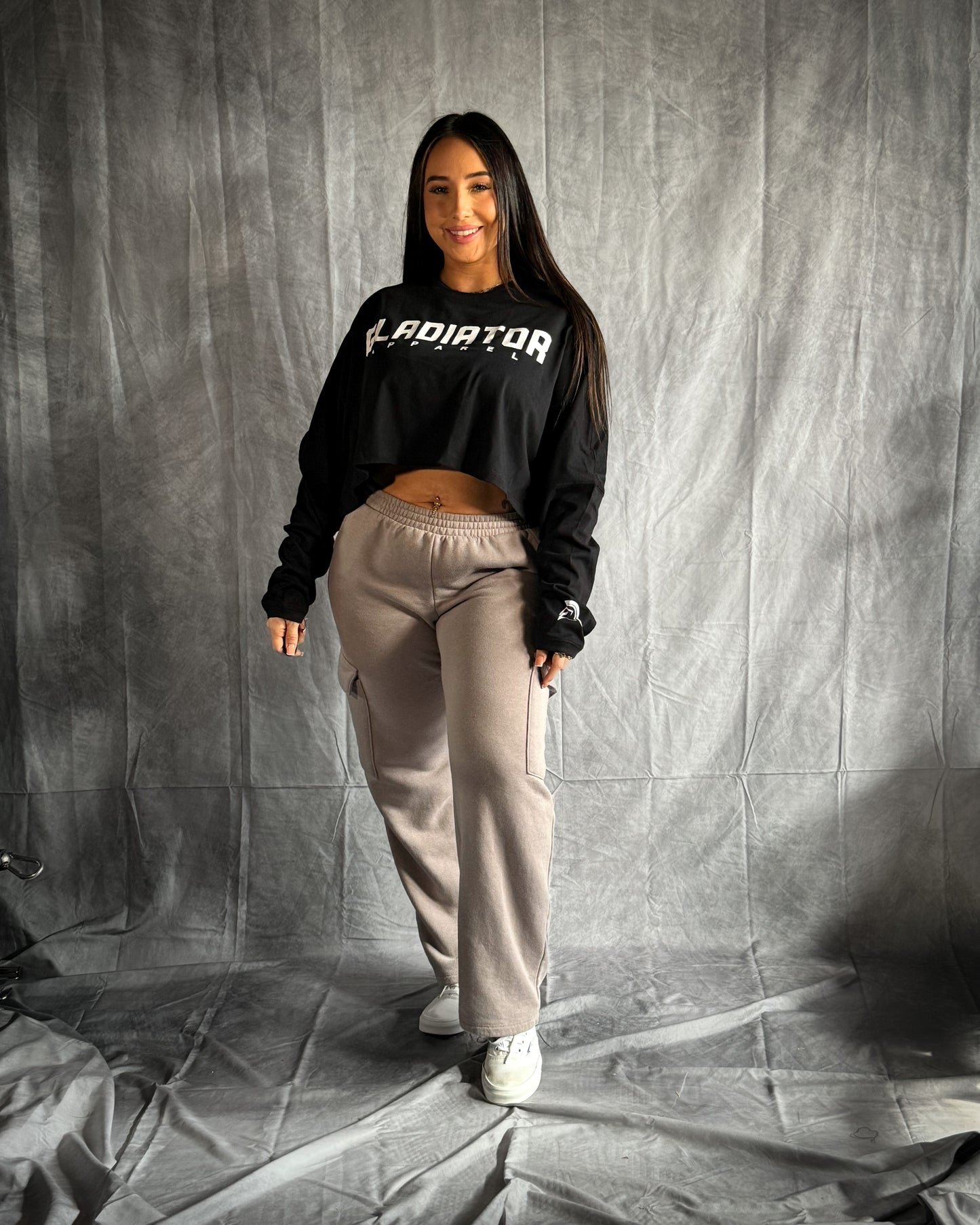 CROP LONG SLEEVE BLACK