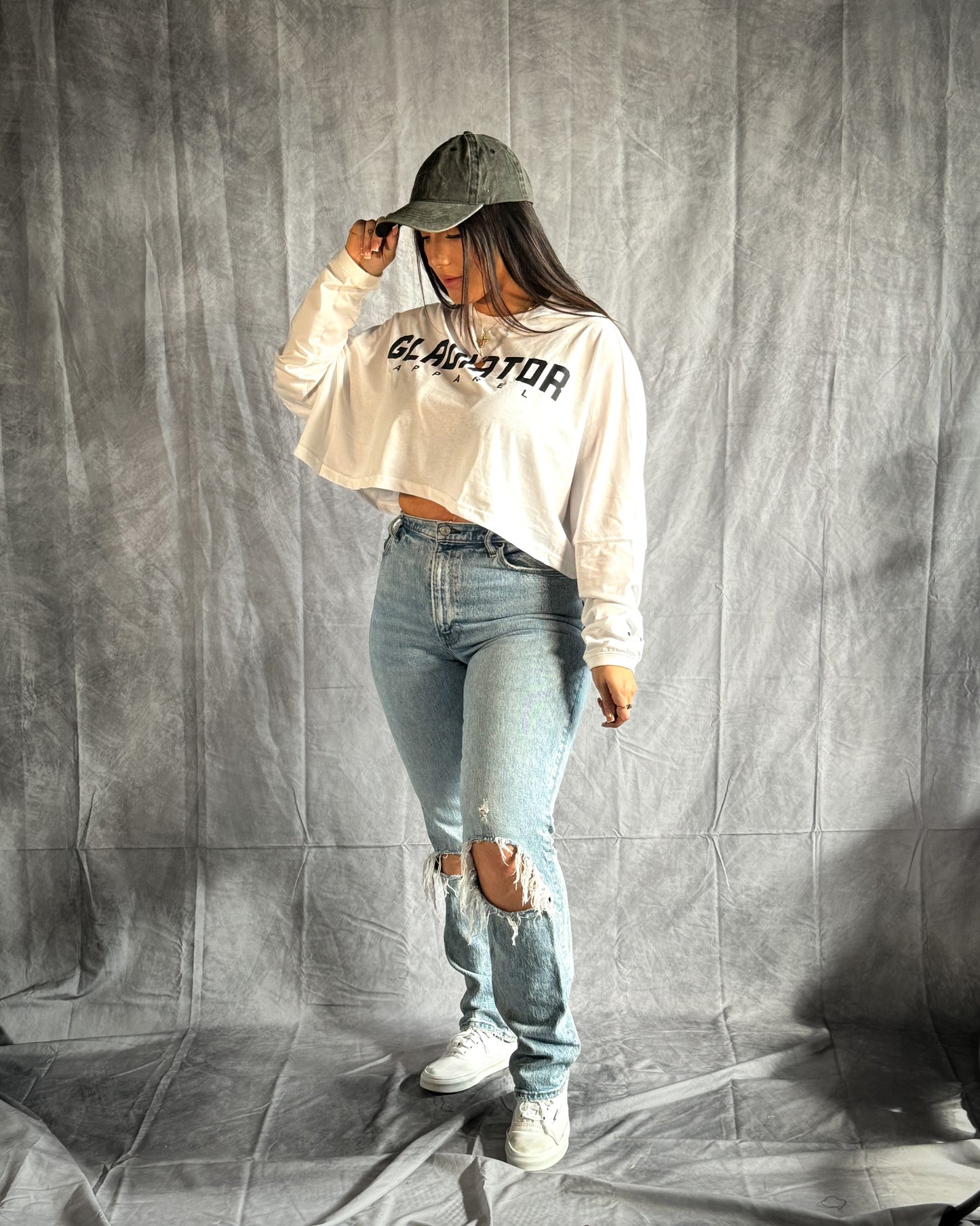 CROP LONG SLEEVE WHITE