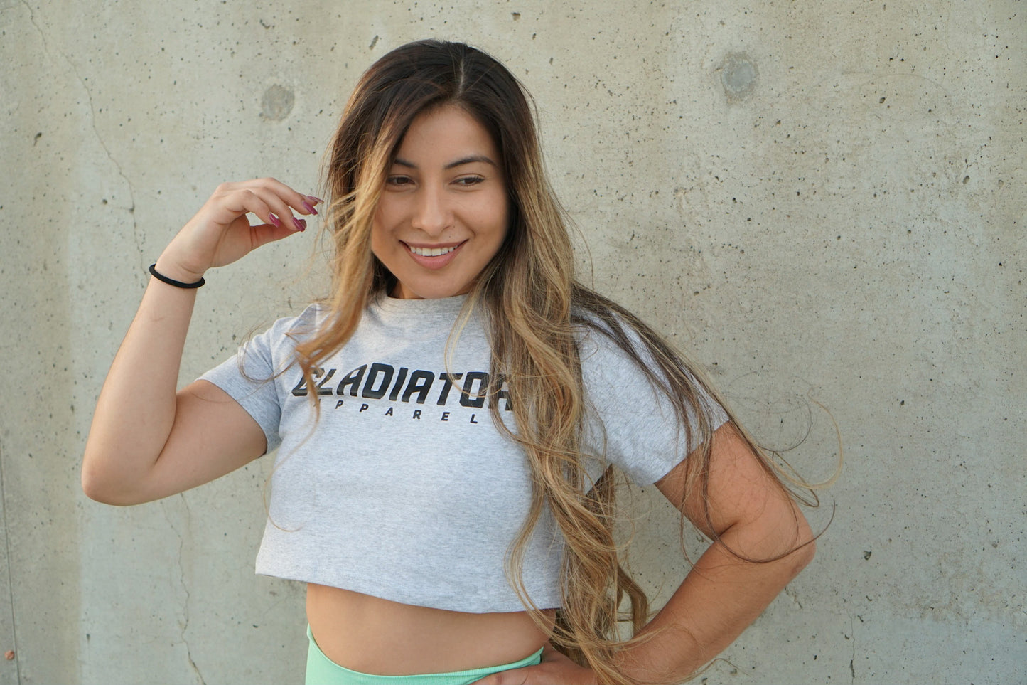 GRAY CROP TOPS