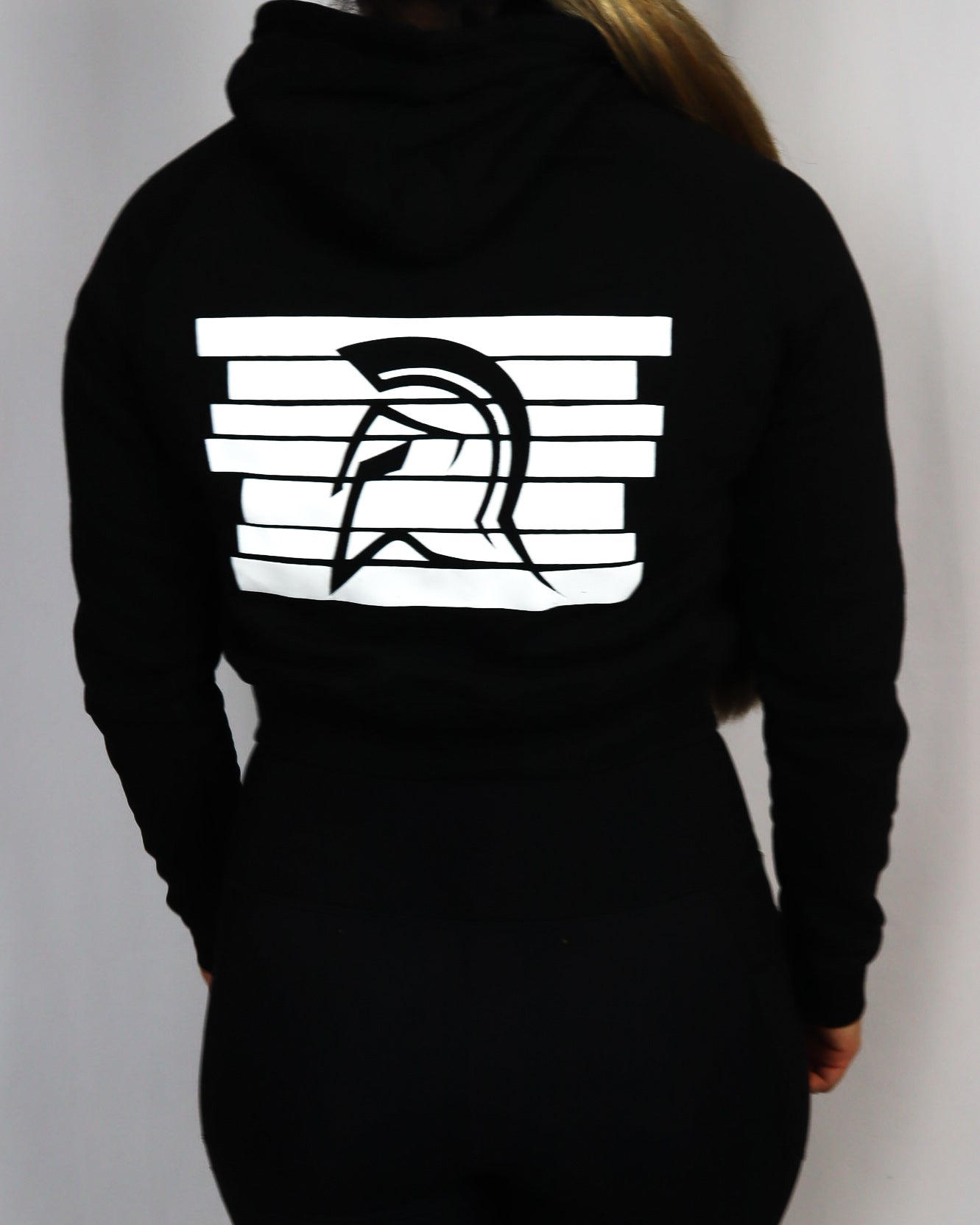 BLACK LETTER CROP TOP HOODIES
