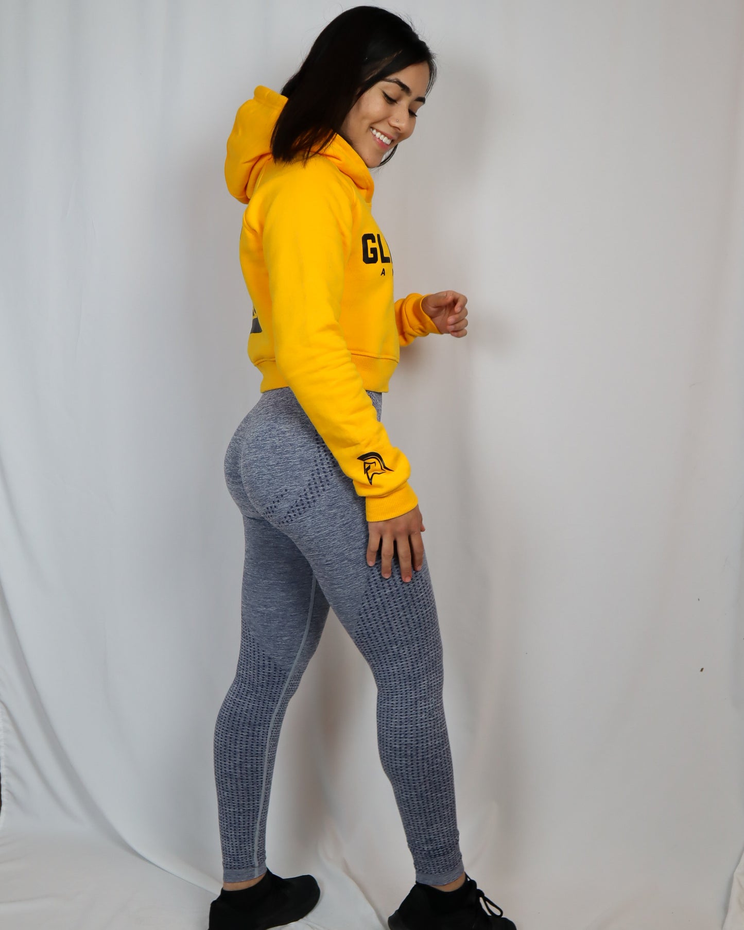 YELLOW CROP TOP HOODIE