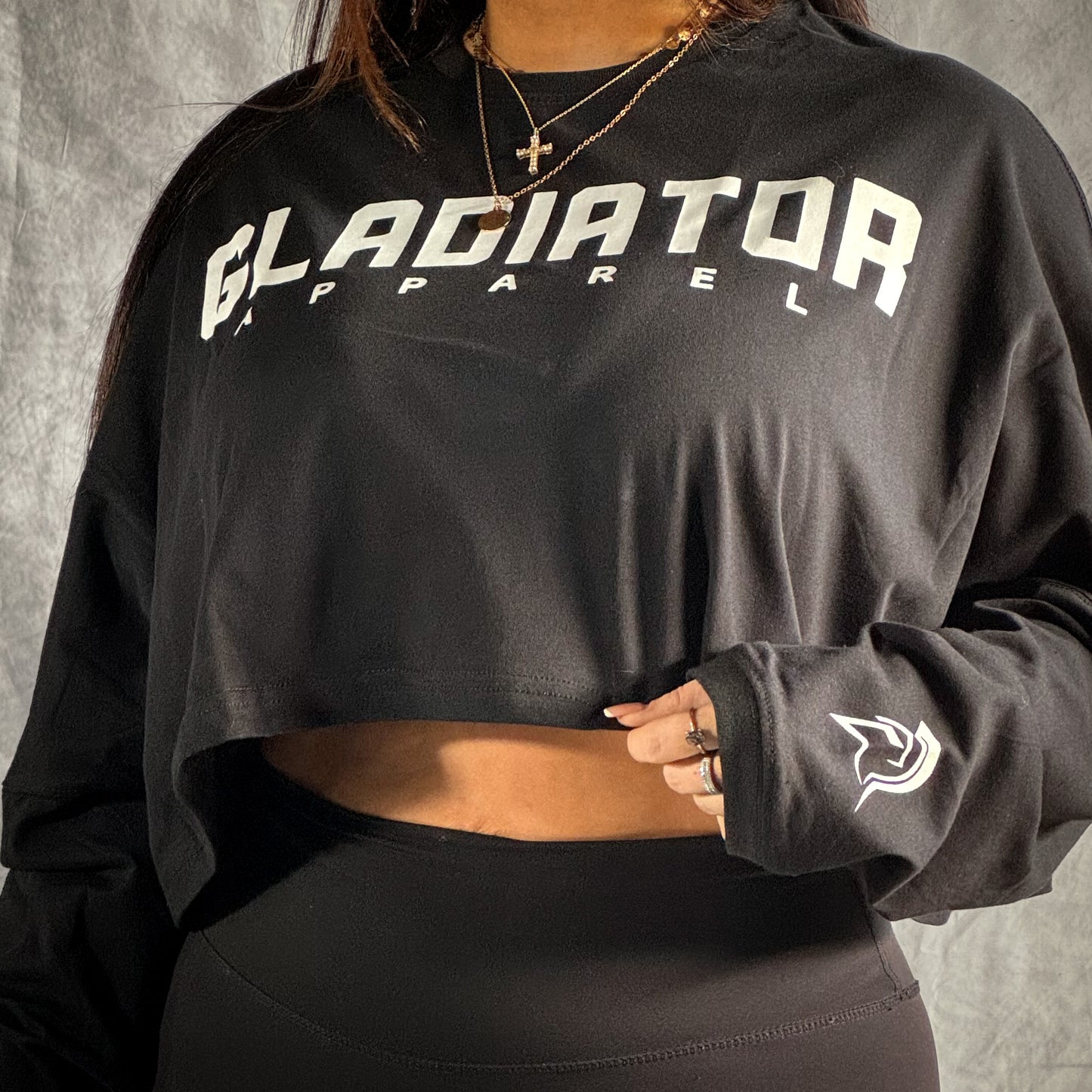 CROP LONG SLEEVE BLACK