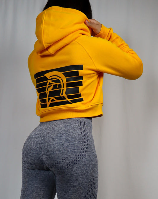 YELLOW CROP TOP HOODIE