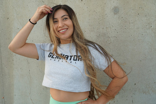 GRAY CROP TOPS
