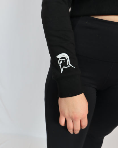 BLACK CROP TOP HOODIES