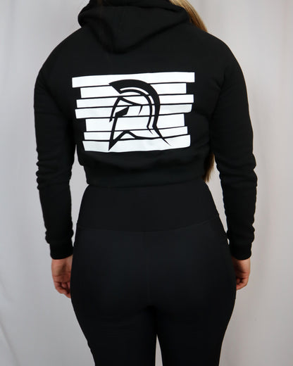 BLACK CROP TOP HOODIES